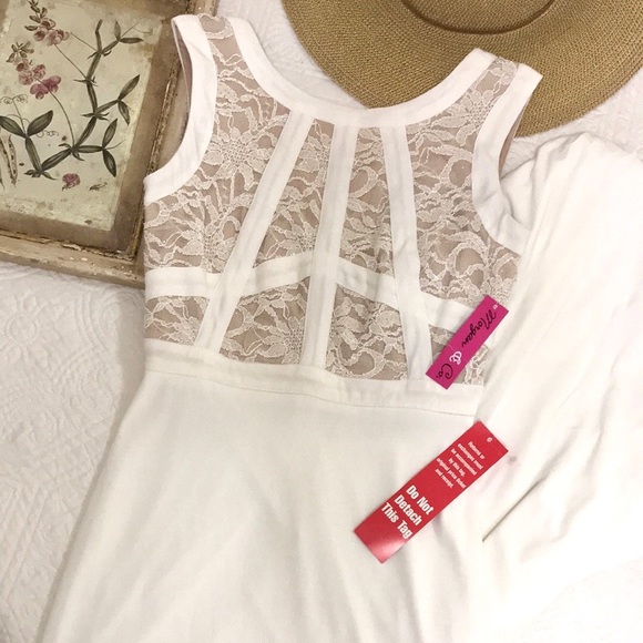 NWT Morgan & Co. Glitter Lace Bodice Gown Ivory - Picture 5 of 16